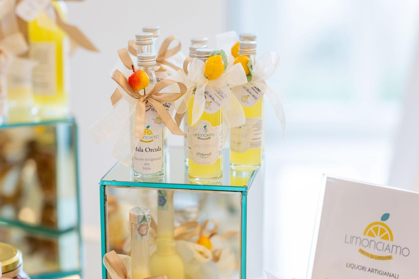 50ml Limoncello Artigianale con etichetta di Limonciamo + nastro + tag + abbellimenti