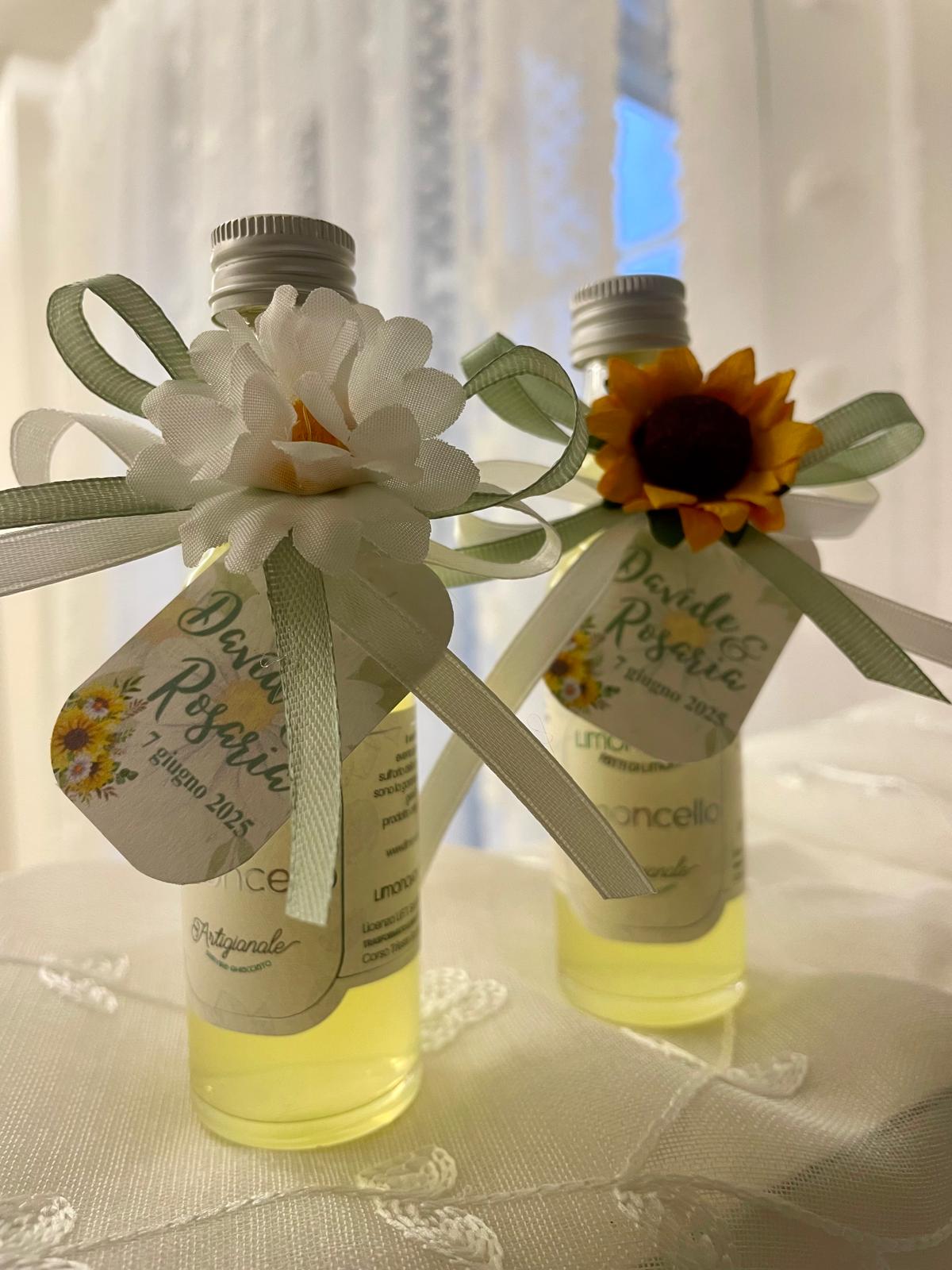50ml Limoncello Artigianale con etichetta di Limonciamo + nastro + tag + abbellimenti